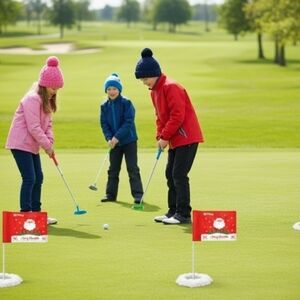 3 pcs Golf Junior Flag with Christmas Themed for Backyard Practice Putting